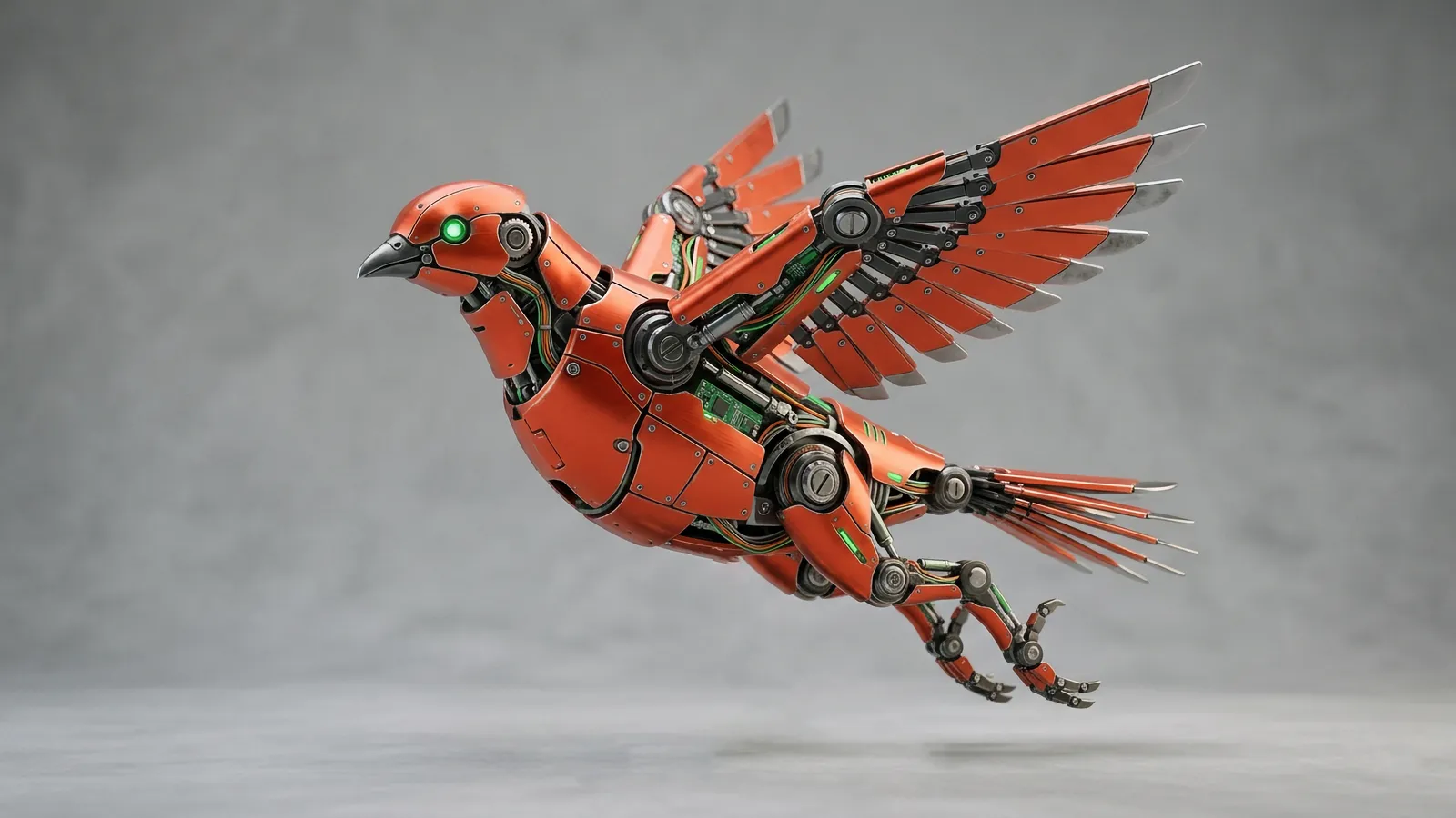 Mechanical bird in flight, symbolising the bridge from Swift to Android